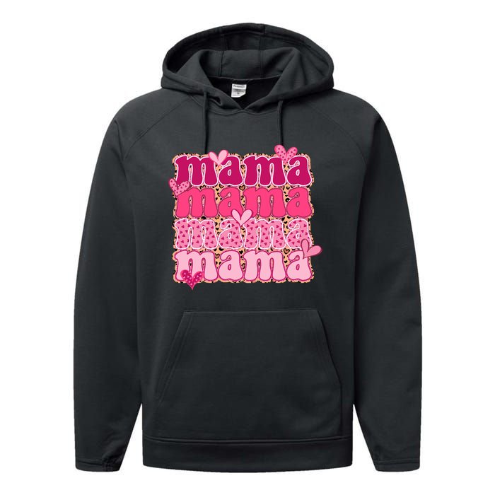 Mama Valentine's Day Gift For Mom Mother's Day Performance Fleece Hoodie