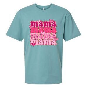 Mama Valentine's Day Gift For Mom Mother's Day Sueded Cloud Jersey T-Shirt