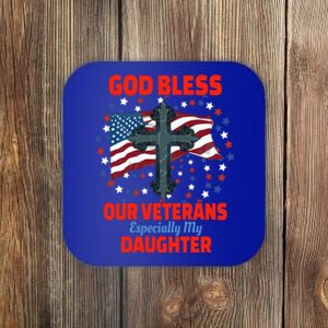 Military Veteran Daughter For Proud Dad Mom Mother Father Gift Coaster