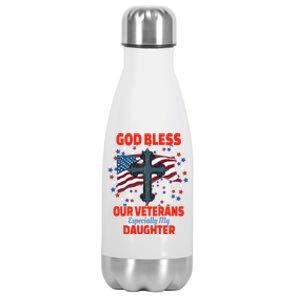 Military Veteran Daughter For Proud Dad Mom Mother Father Gift Stainless Steel Insulated Water Bottle