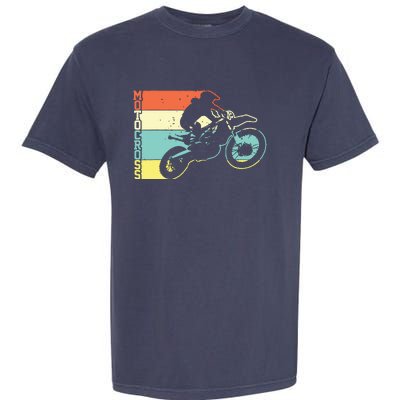 Motocross Vintage Dirt Bike Motorcycle Biker Gift Garment-Dyed Heavyweight T-Shirt