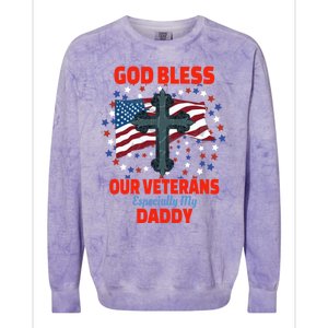 Military Veteran Daddy For Proud Daughter Or Son Gift Colorblast Crewneck Sweatshirt