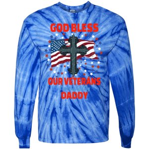 Military Veteran Daddy For Proud Daughter Or Son Gift Tie-Dye Long Sleeve Shirt