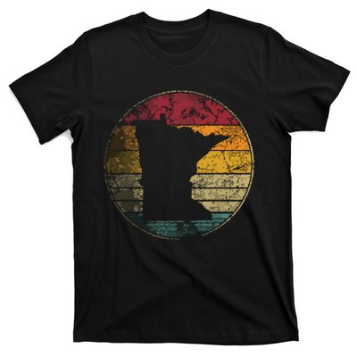 Minnesota Vintage Distressed Retro Style Silhouette State T-Shirt