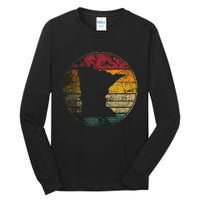 Minnesota Vintage Distressed Retro Style Silhouette State Tall Long Sleeve T-Shirt