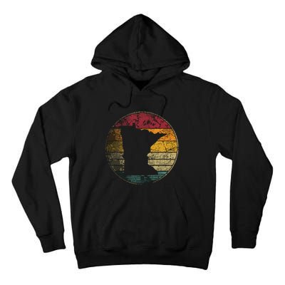 Minnesota Vintage Distressed Retro Style Silhouette State Tall Hoodie