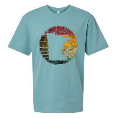 Minnesota Vintage Distressed Retro Style Silhouette State Sueded Cloud Jersey T-Shirt