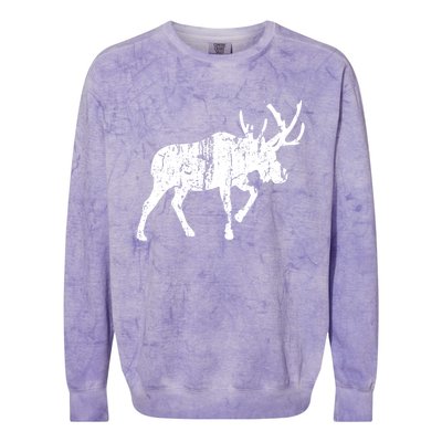 Moose Vintage Design Gift Moose Print Cool Gift Colorblast Crewneck Sweatshirt