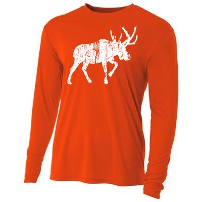 Moose Vintage Design Gift Moose Print Cool Gift Cooling Performance Long Sleeve Crew