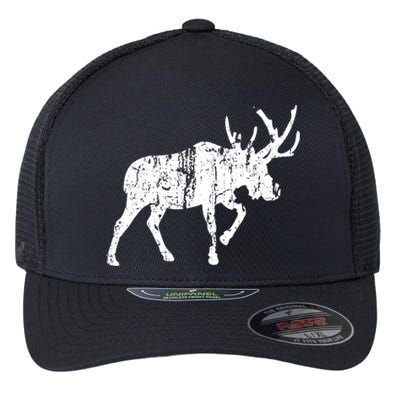 Moose Vintage Design Gift Moose Print Cool Gift Flexfit Unipanel Trucker Cap