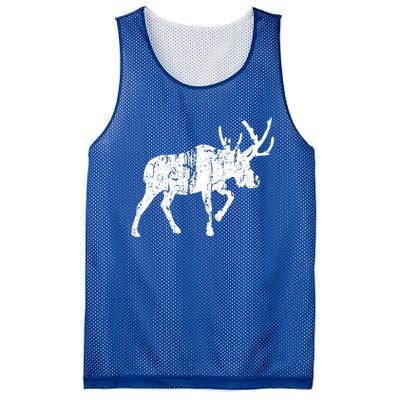 Moose Vintage Design Gift Moose Print Cool Gift Mesh Reversible Basketball Jersey Tank