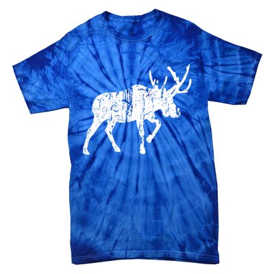 Moose Vintage Design Gift Moose Print Cool Gift Tie-Dye T-Shirt