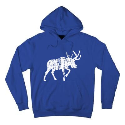 Moose Vintage Design Gift Moose Print Cool Gift Tall Hoodie