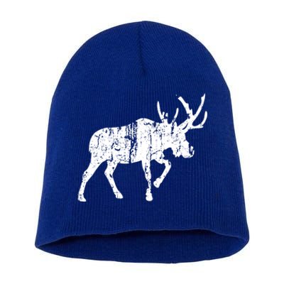 Moose Vintage Design Gift Moose Print Cool Gift Short Acrylic Beanie