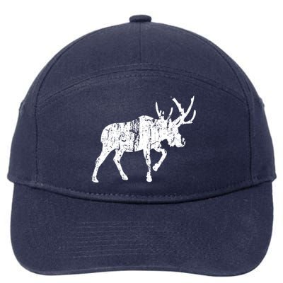 Moose Vintage Design Gift Moose Print Cool Gift 7-Panel Snapback Hat