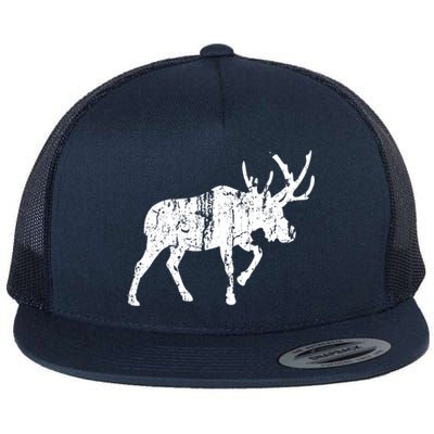 Moose Vintage Design Gift Moose Print Cool Gift Flat Bill Trucker Hat