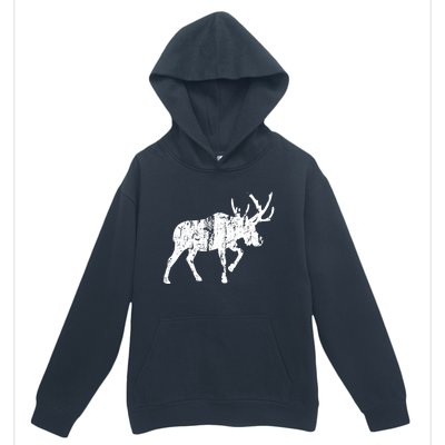 Moose Vintage Design Gift Moose Print Cool Gift Urban Pullover Hoodie