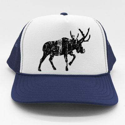 Moose Vintage Design Gift Moose Print Cool Gift Trucker Hat