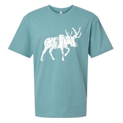 Moose Vintage Design Gift Moose Print Cool Gift Sueded Cloud Jersey T-Shirt