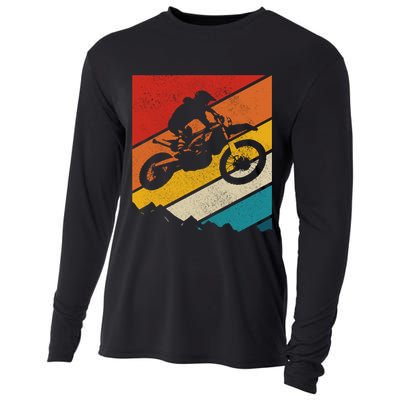 Motocross Vintage Dirt Bike Mx Enduro Motorcycle Biker Gift Cooling Performance Long Sleeve Crew