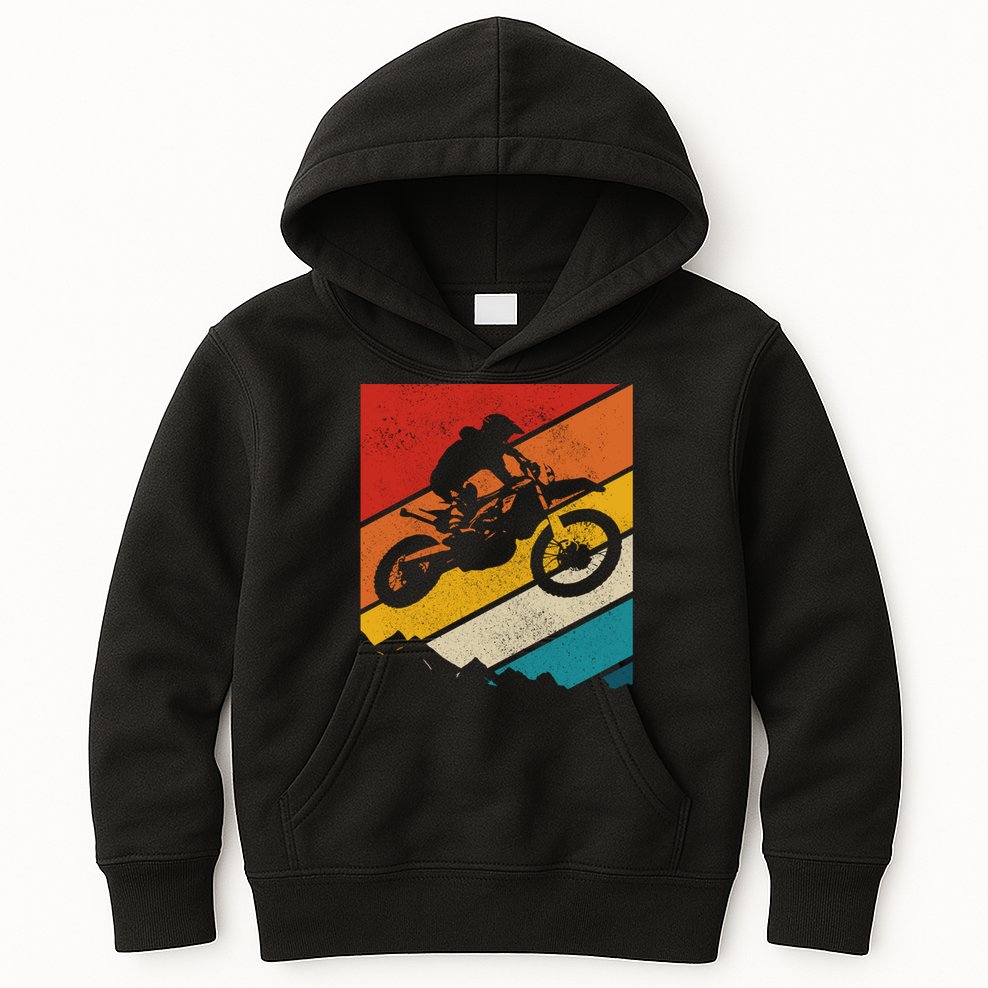 Motocross Vintage Dirt Bike Mx Enduro Motorcycle Biker Gift Kids Hoodie