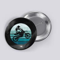 Motocross Vintage Dirt Bike Rider Sunset Background Button