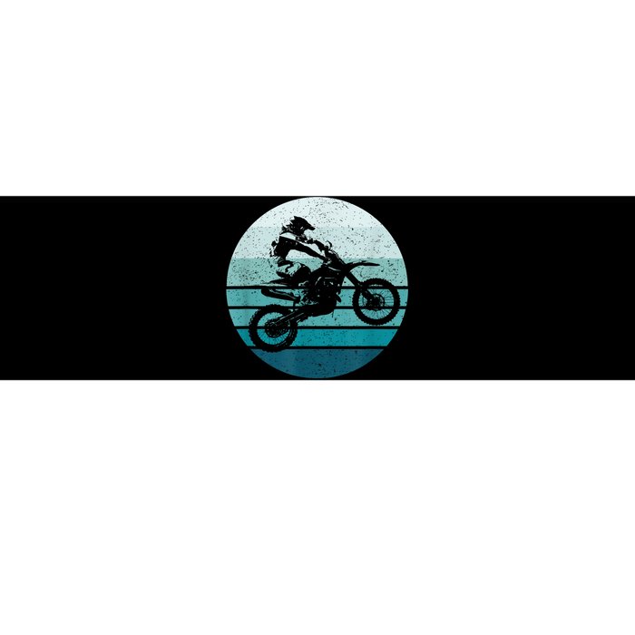 Motocross Vintage Dirt Bike Rider Sunset Background Bumper Sticker