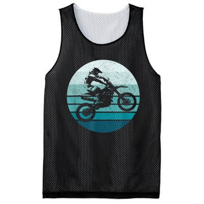 Motocross Vintage Dirt Bike Rider Sunset Background Mesh Reversible Basketball Jersey Tank