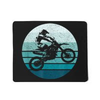 Motocross Vintage Dirt Bike Rider Sunset Background Mousepad