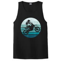 Motocross Vintage Dirt Bike Rider Sunset Background PosiCharge Competitor Tank