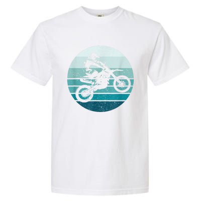 Motocross Vintage Dirt Bike Rider Sunset Background Garment-Dyed Heavyweight T-Shirt