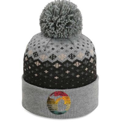 Michigan Vintage Distressed Retro Style Silhouette State The Baniff Cuffed Pom Beanie