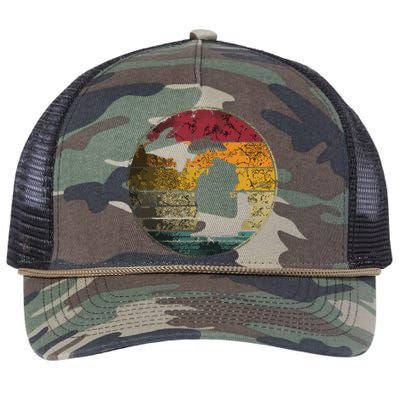 Michigan Vintage Distressed Retro Style Silhouette State Retro Rope Trucker Hat Cap