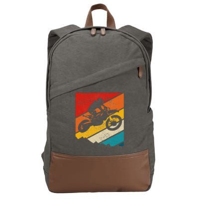 Motocross Vintage Dirt Bike MX Enduro Motorcycle Biker Gift Cotton Canvas Backpack