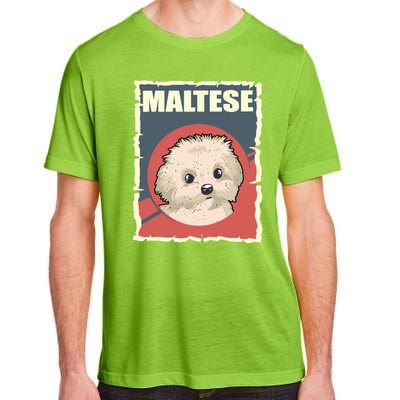 Maltese Vintage Dog Poster Design Adult ChromaSoft Performance T-Shirt