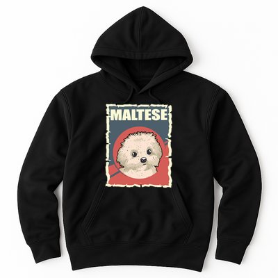 Maltese Vintage Dog Poster Design Hoodie