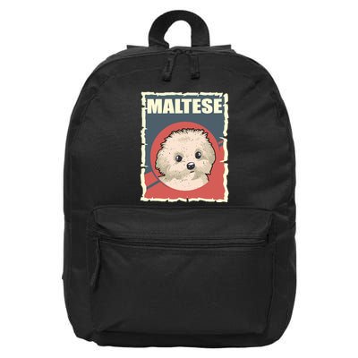 Maltese Vintage Dog Poster Design 16 in Basic Backpack
