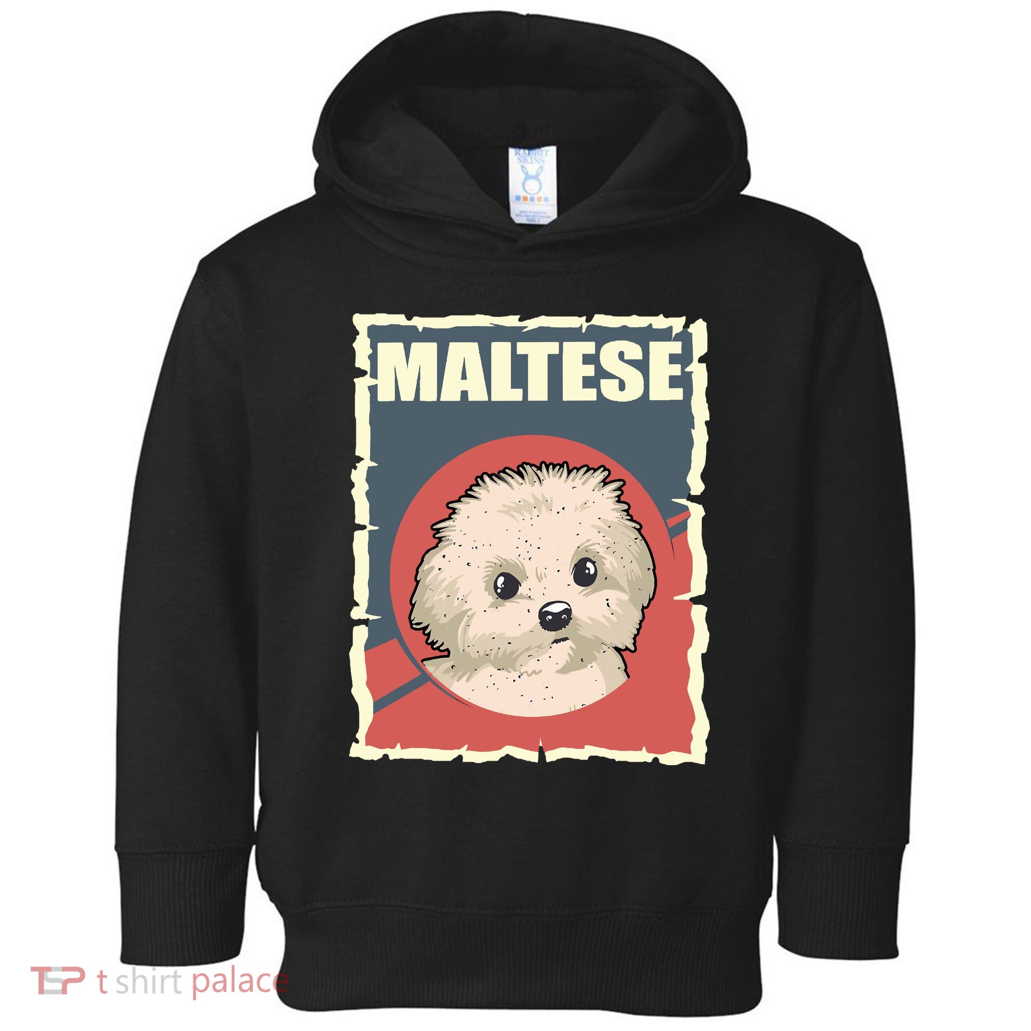 Maltese Vintage Dog Poster Design Toddler Hoodie