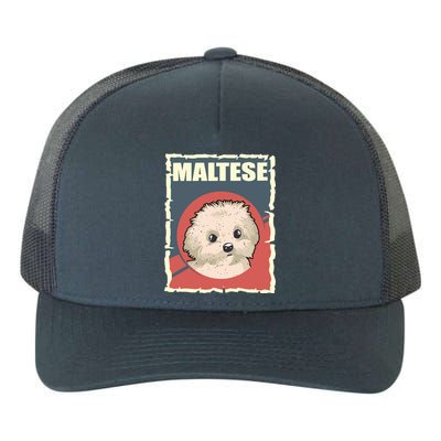 Maltese Vintage Dog Poster Design Yupoong Adult 5-Panel Trucker Hat