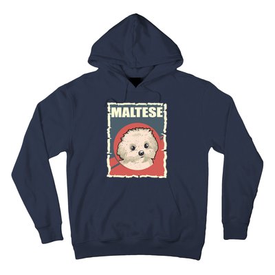 Maltese Vintage Dog Poster Design Hoodie