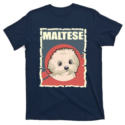 Maltese Vintage Dog Poster Design T-Shirt