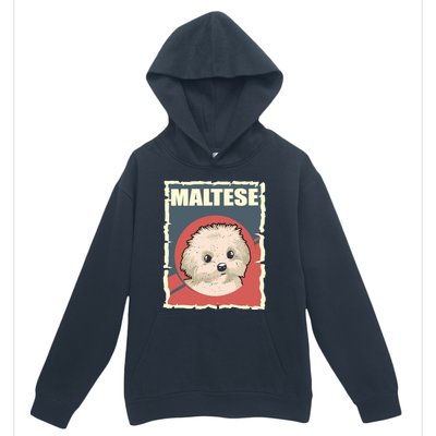 Maltese Vintage Dog Poster Design Urban Pullover Hoodie