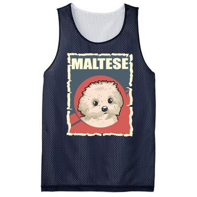 Maltese Vintage Dog Poster Design Mesh Reversible Basketball Jersey Tank