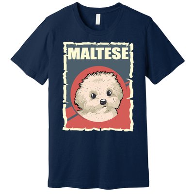 Maltese Vintage Dog Poster Design Premium T-Shirt