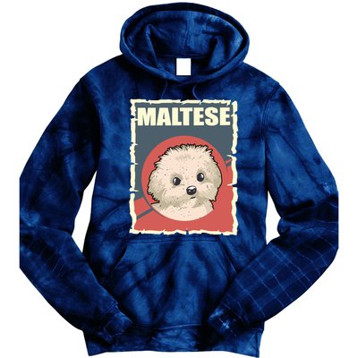 Maltese Vintage Dog Poster Design Tie Dye Hoodie