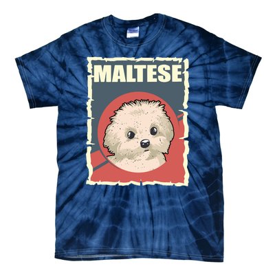 Maltese Vintage Dog Poster Design Tie-Dye T-Shirt