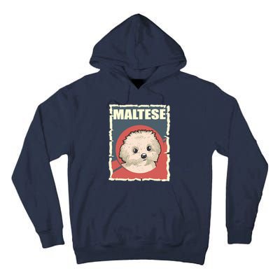 Maltese Vintage Dog Poster Design Tall Hoodie