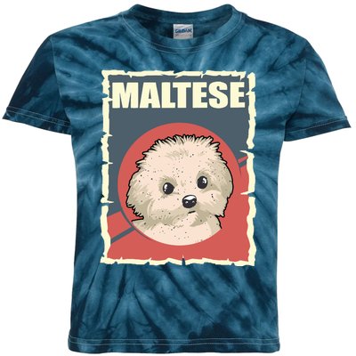 Maltese Vintage Dog Poster Design Kids Tie-Dye T-Shirt