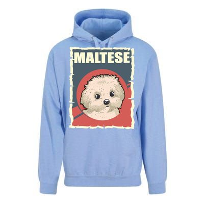 Maltese Vintage Dog Poster Design Unisex Surf Hoodie