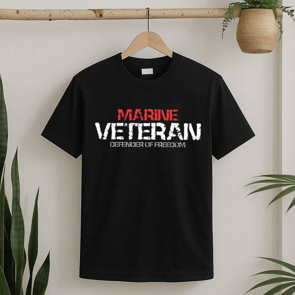 Marine Veteran Defender Of Freedom T-Shirt